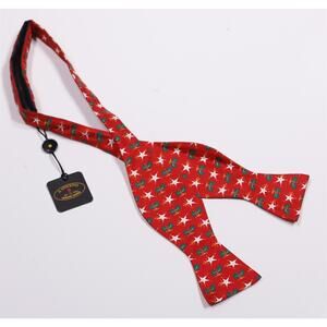 Robert Jensen Red Christmas Holly Bowtie Adjustable New!